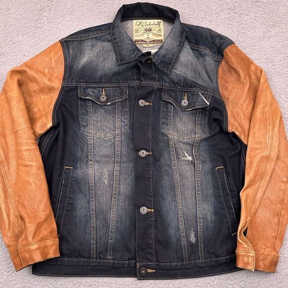 Cult of Individuality Other - Cult Of‎ Individuality Selvedge Denim Trucker Jacket Men's 3XL Pre-Distressed